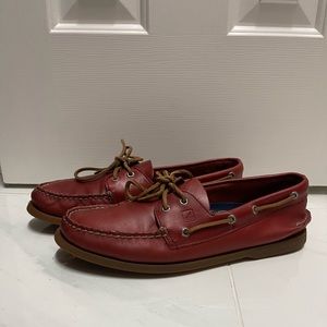 Sperry Red Leather Boat Shoes M11